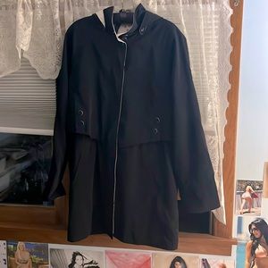 Oversized Black Liz Claiborne trench coat